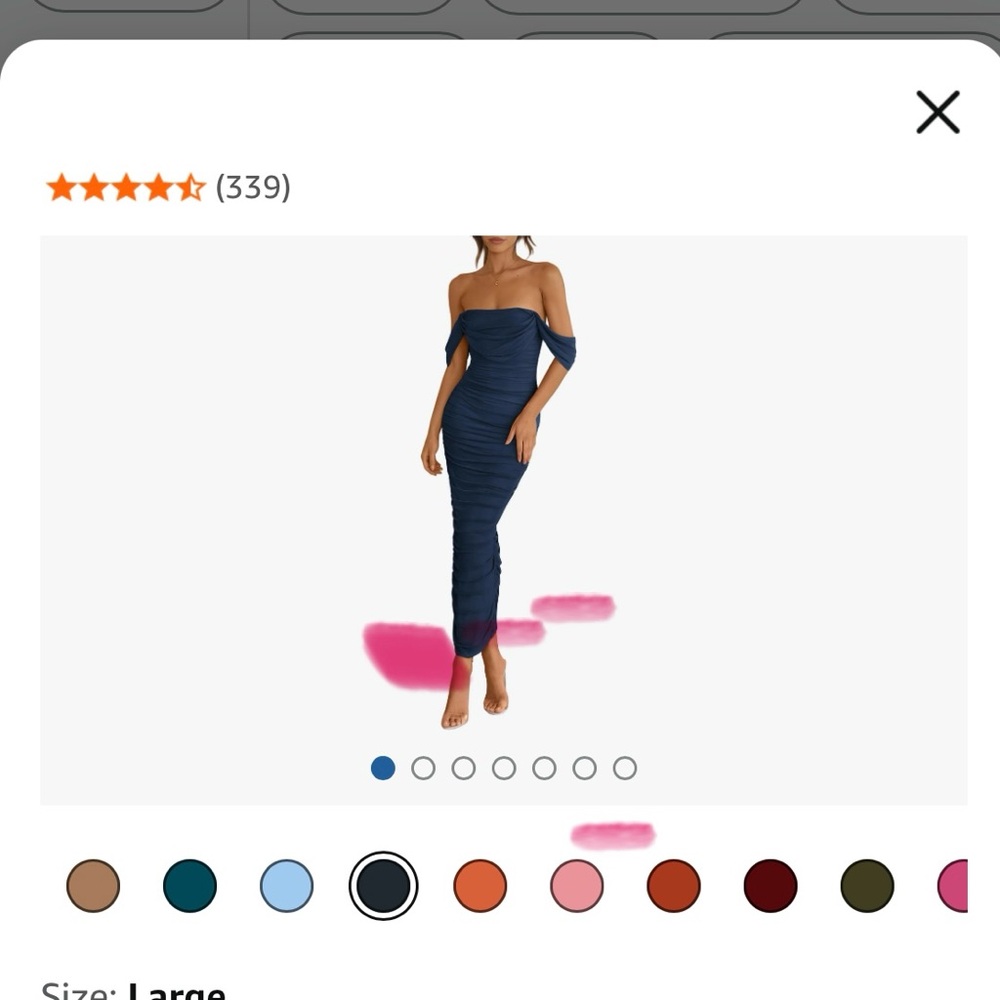 Elegant Off-Shoulder Navy Midi Dress new with tags.